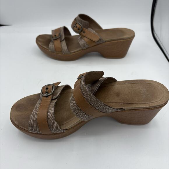 Dansko‎ Shoes Sandals Womens Size 10 EU 41 Jessie Sand Lizard Sand Leather Wedge - Picture 8 of 11